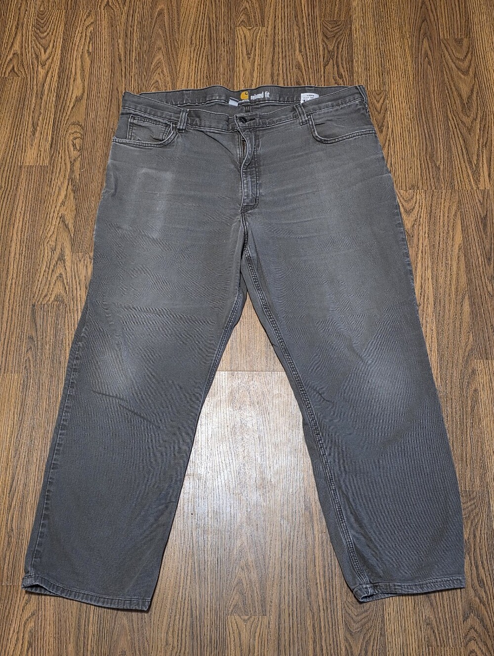 Carhartt Relaxed Fit 5-Pocket Canvas Work Pants Faded Gray Men's 40x32 Cargo D37